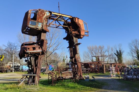 Sculture in campo a sostegno della campagna contro lo sgombro di MUTONIA
